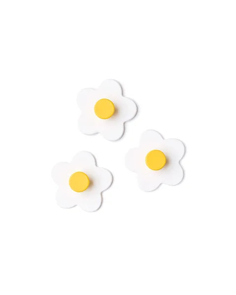 Flower White Wall Hooks Set (3 pcs)