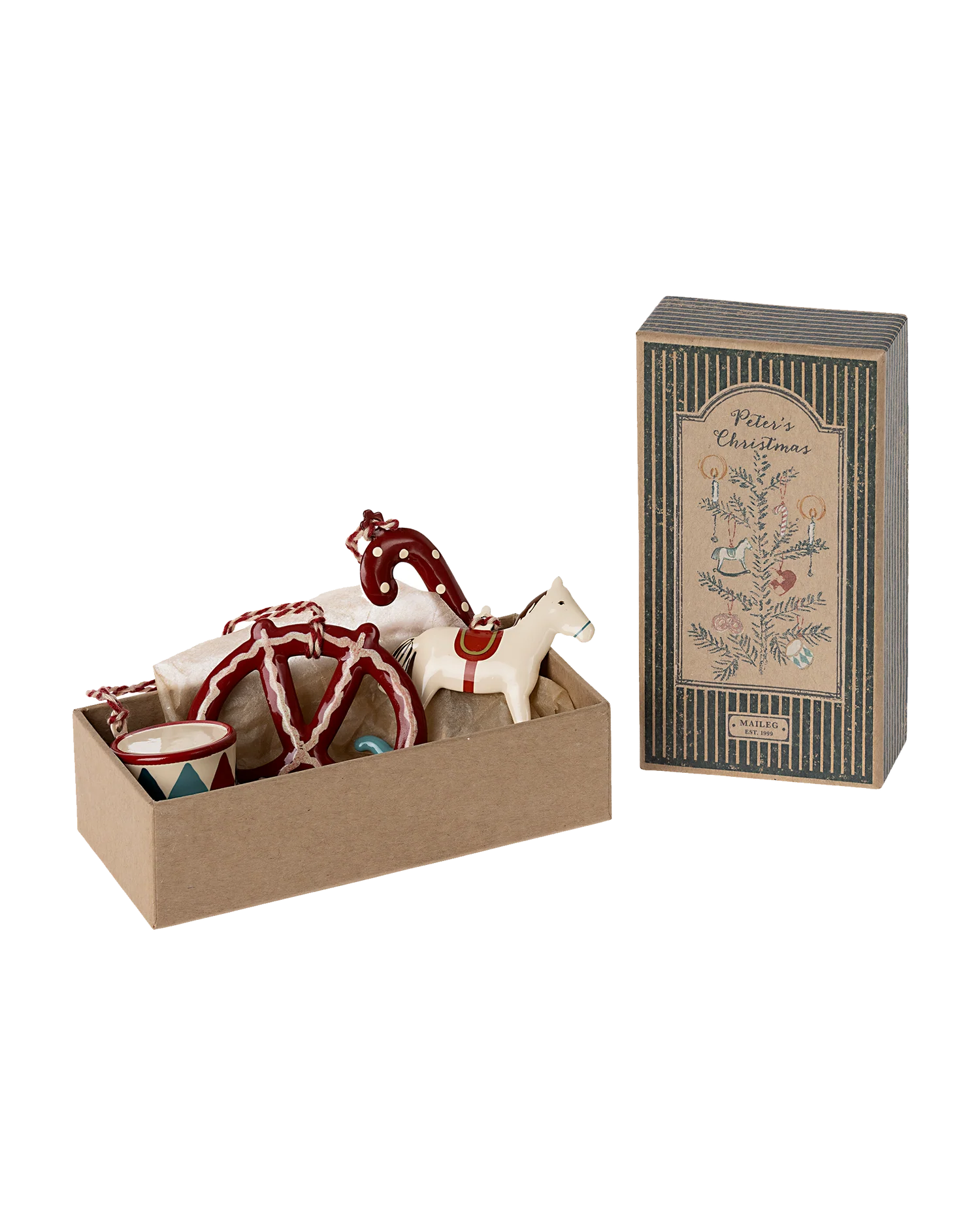 Maileg – Conjunto de Enfeites Metálicos Peter’s Christmas