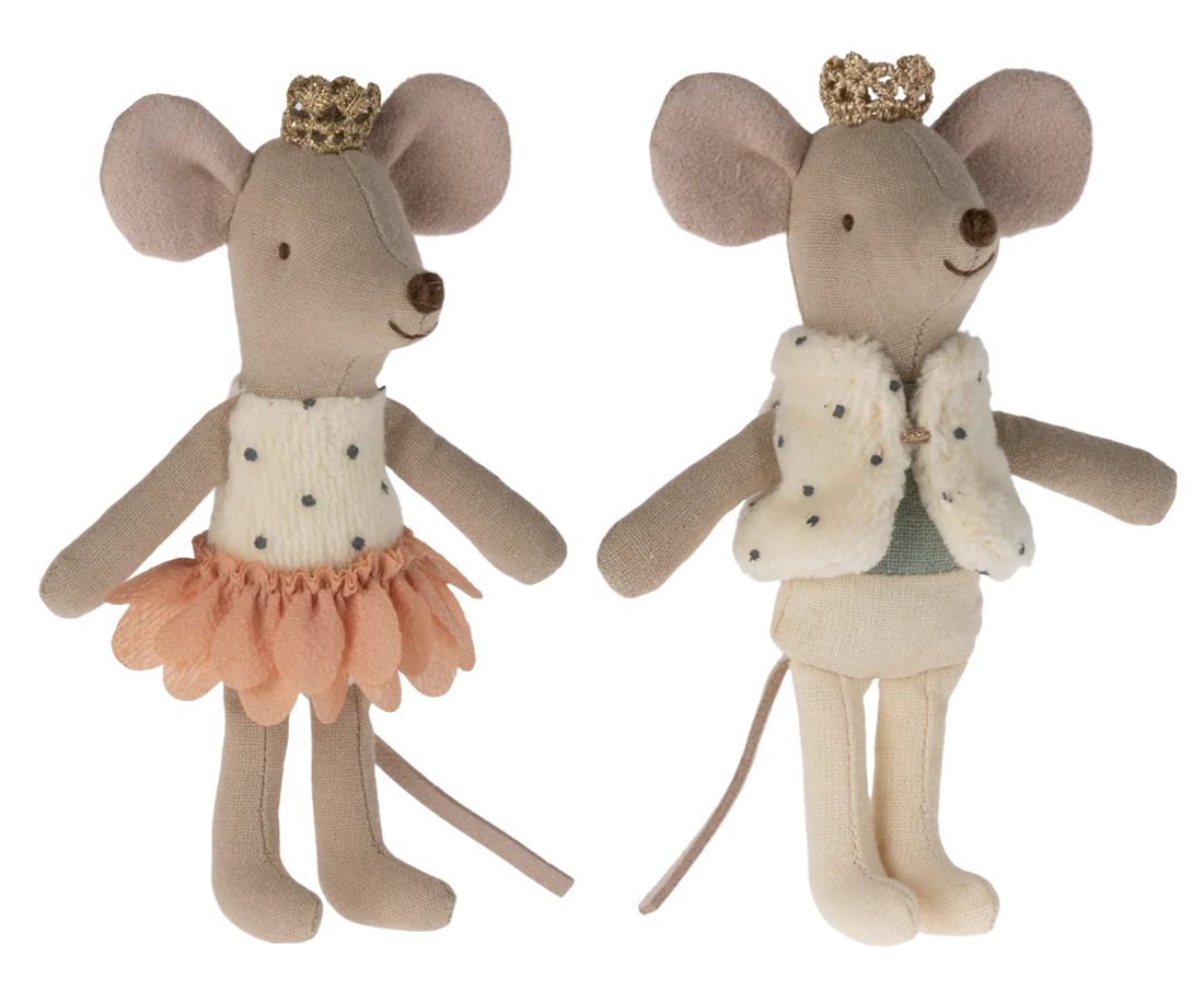 Ratones gemelos reales en caja de cerillas Maileg