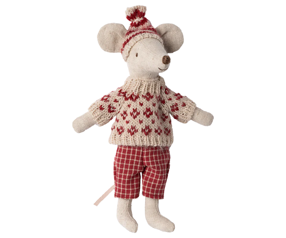 Ratón de invierno con traje de esquí, mamá - Maileg Red
