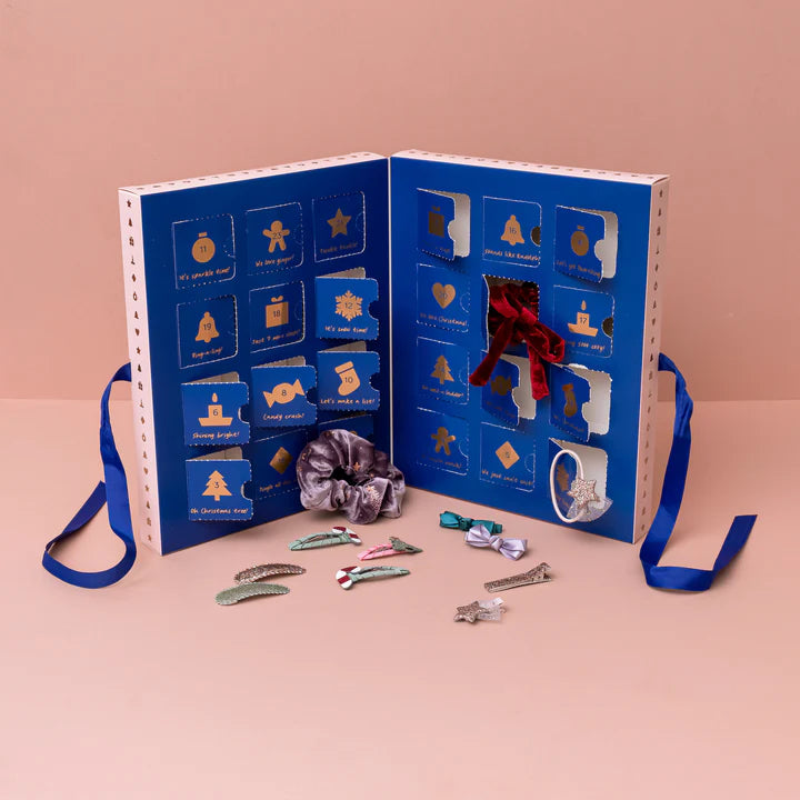 Calendário do Advento com acessórios de cabelo