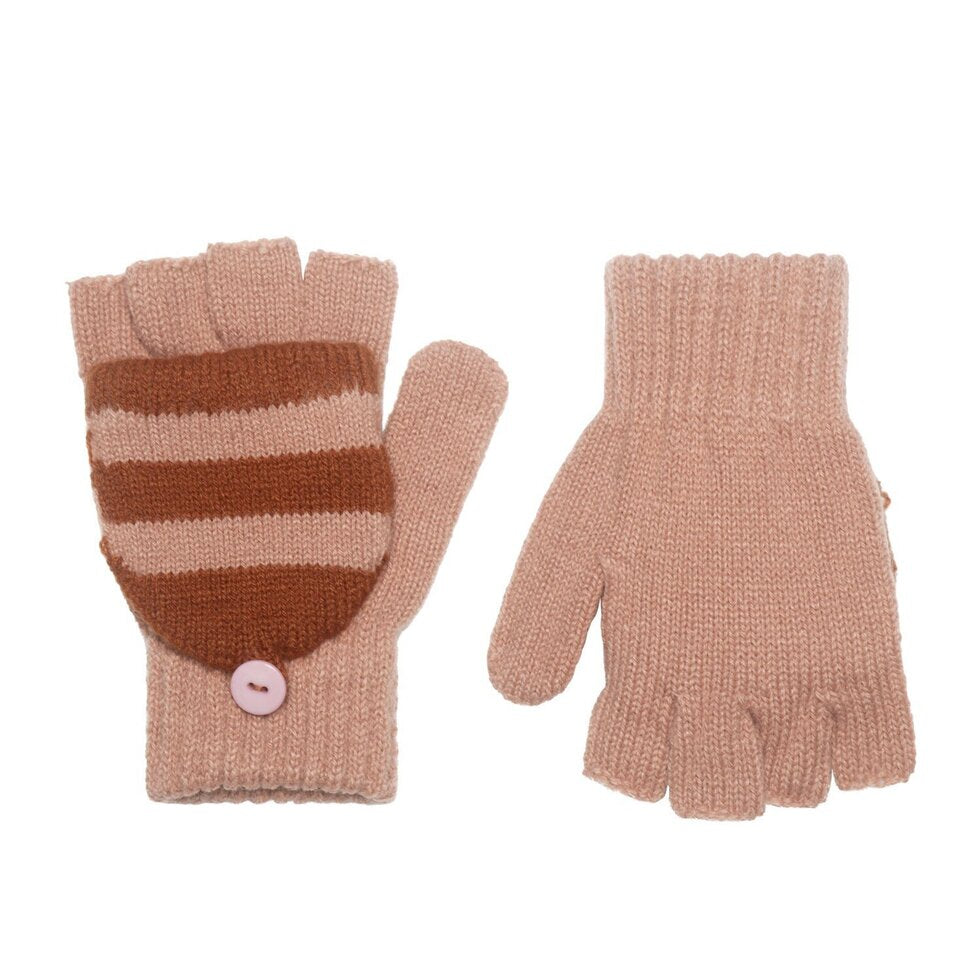 Guantes de rayas rosas