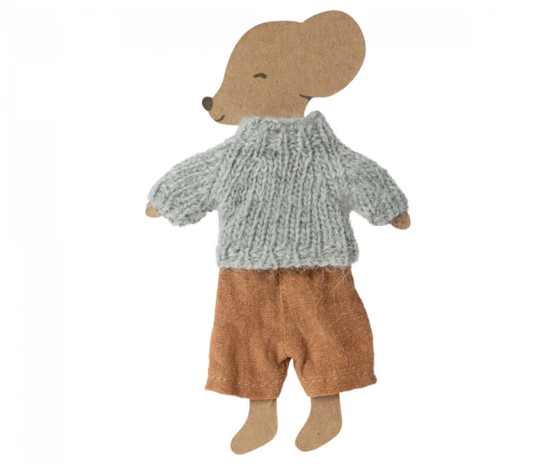 Knitted sweater and pants set for big brother - Maileg