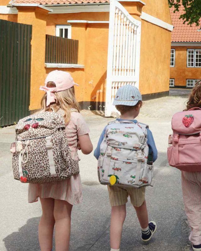 Mochila Escolar Konges Sløjd Leo com Bolsa de ginástica e Capa de Chuva