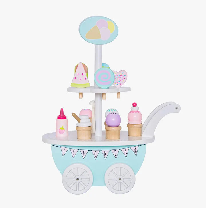 Carrito de helados de madera