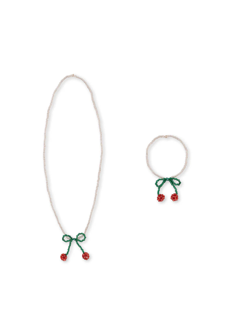 Conjunto Colar e Pulseira - Cherry Bow