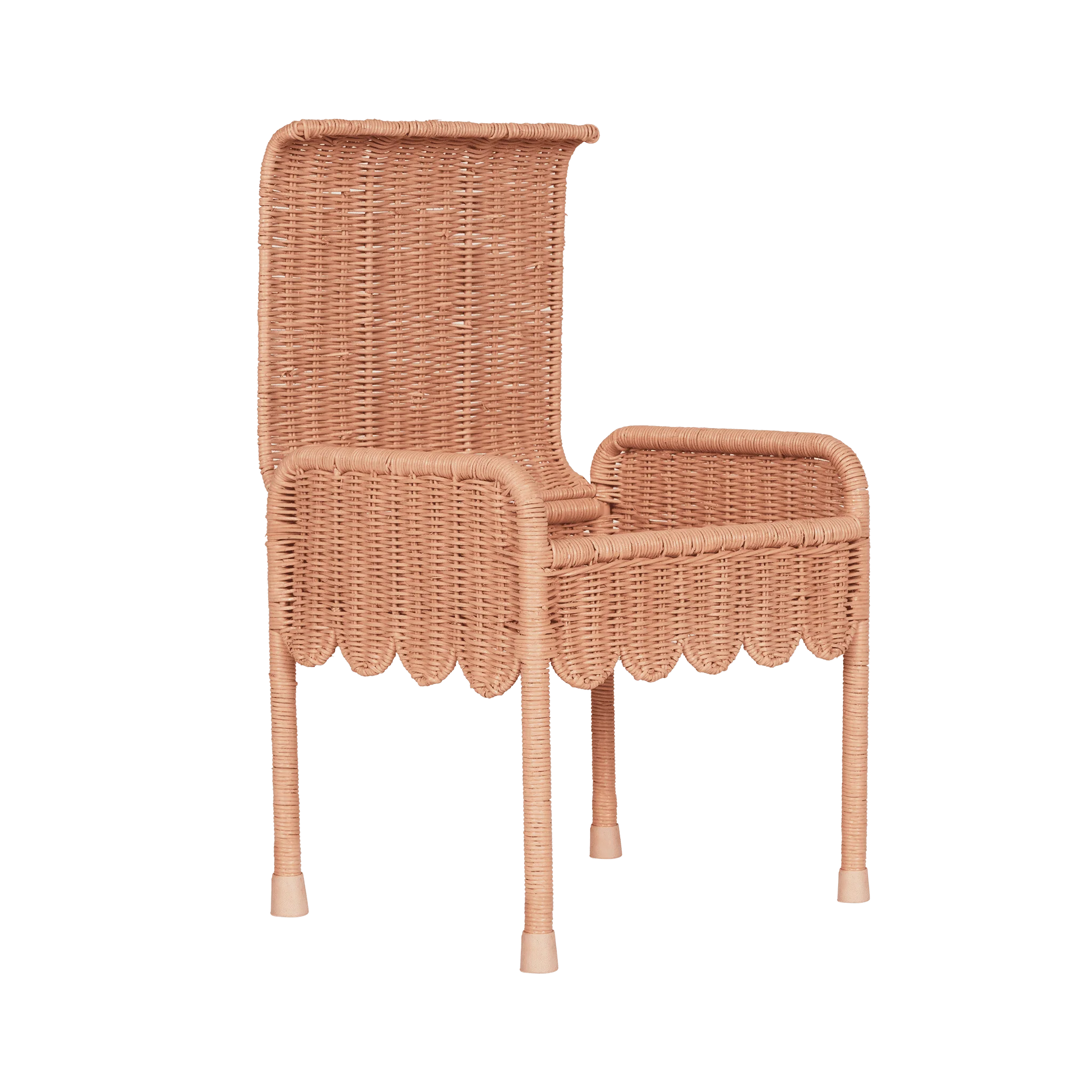 Olli Ella Petal Storie Stool Seashell Pink | Taburete de Almacenamiento de Ratán