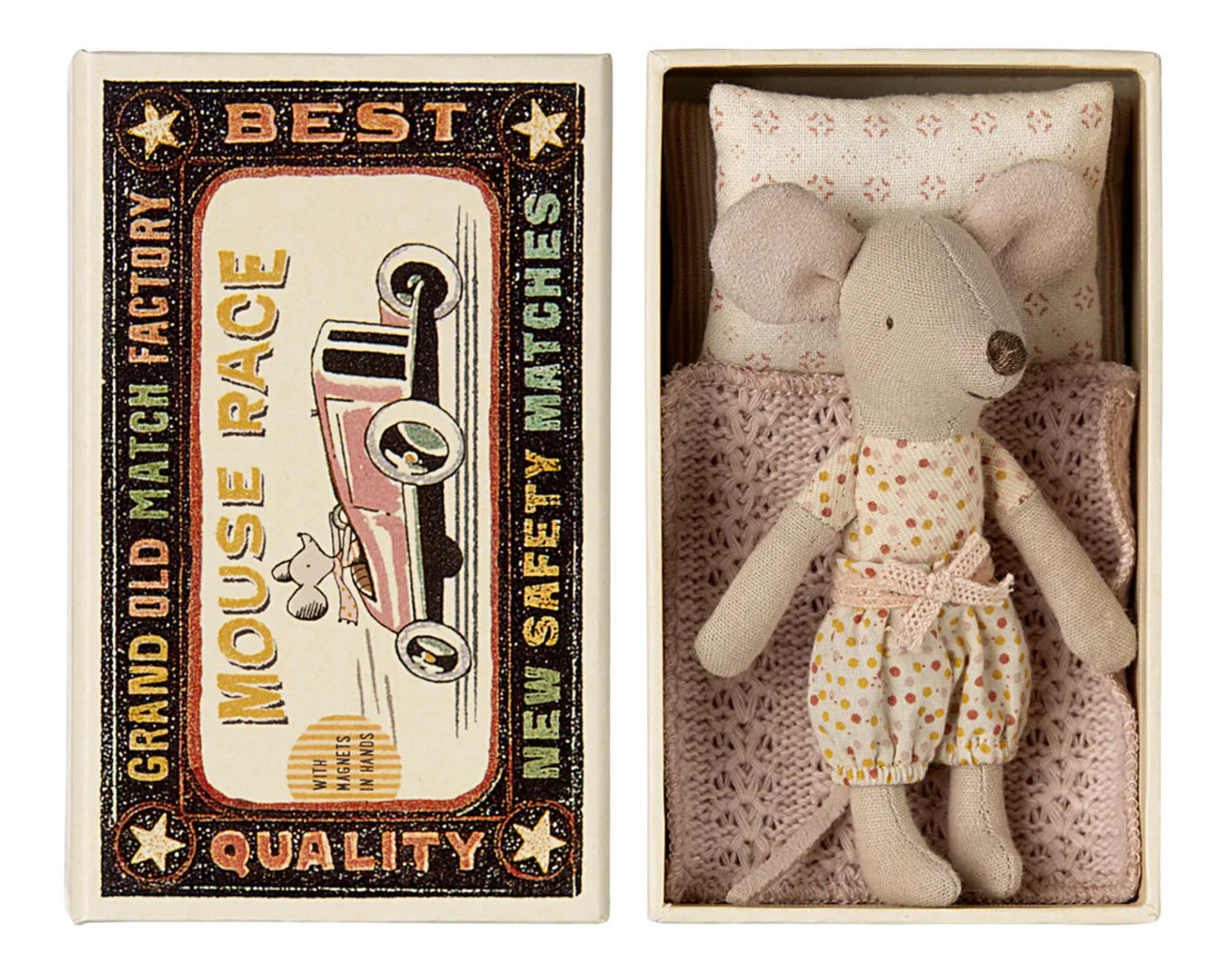 Maileg, Hermanita ratoncita en caja de cerillas