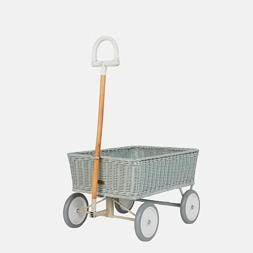 Carrinho em Rattan Olli Ella – Wonder Wagon Vintage Blue