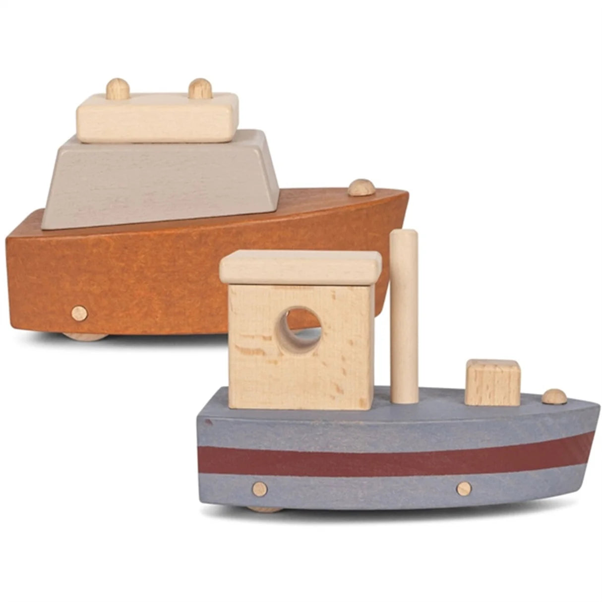 Paquete de 2 barcos de madera