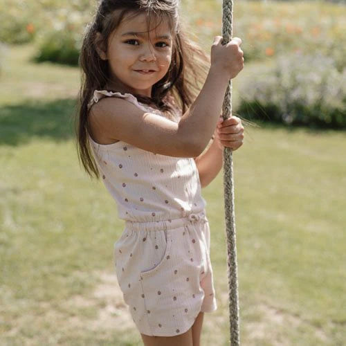 Mono rosa con estampado de loto de Fairy Garden – Little Dutch