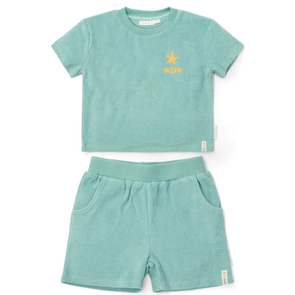Camiseta y pantalones cortos - Conchas y rayas