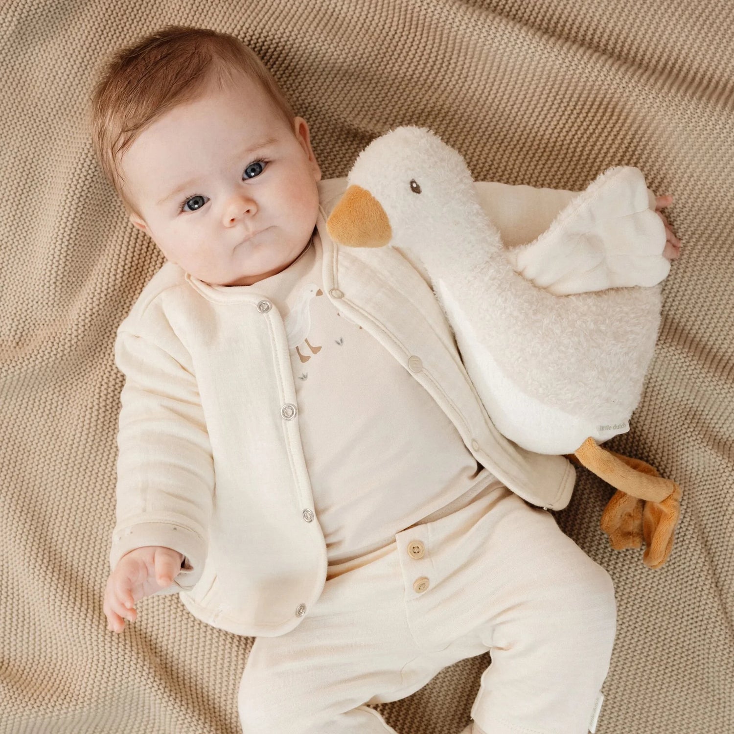 Little Dutch – Casaco Reversível Bege Little Goose – Newborn Naturals