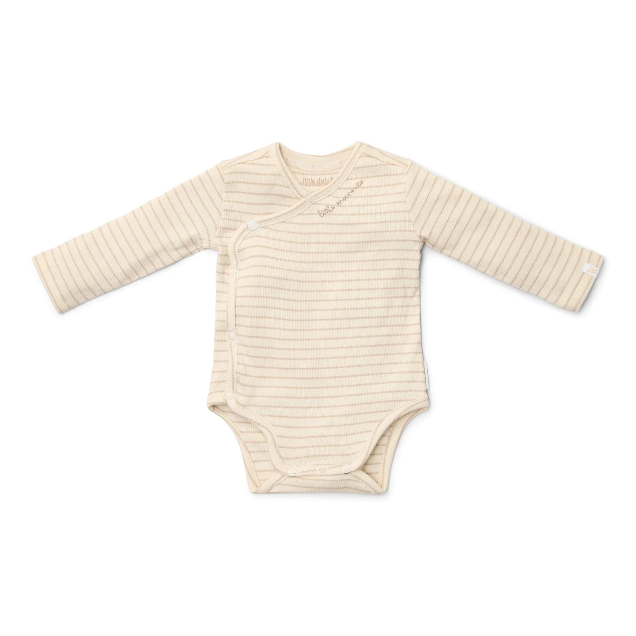 Little Dutch – Body Cruzado Manga Comprida Bege Newborn Naturals