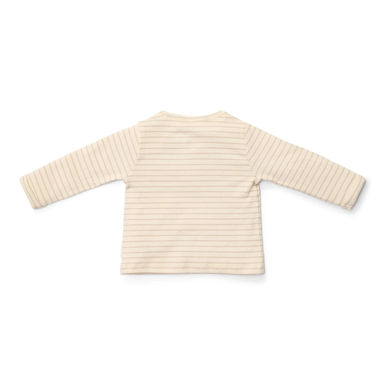 Little Dutch – T-Shirt de Manga Comprida Bege às Riscas Newborn Naturals
