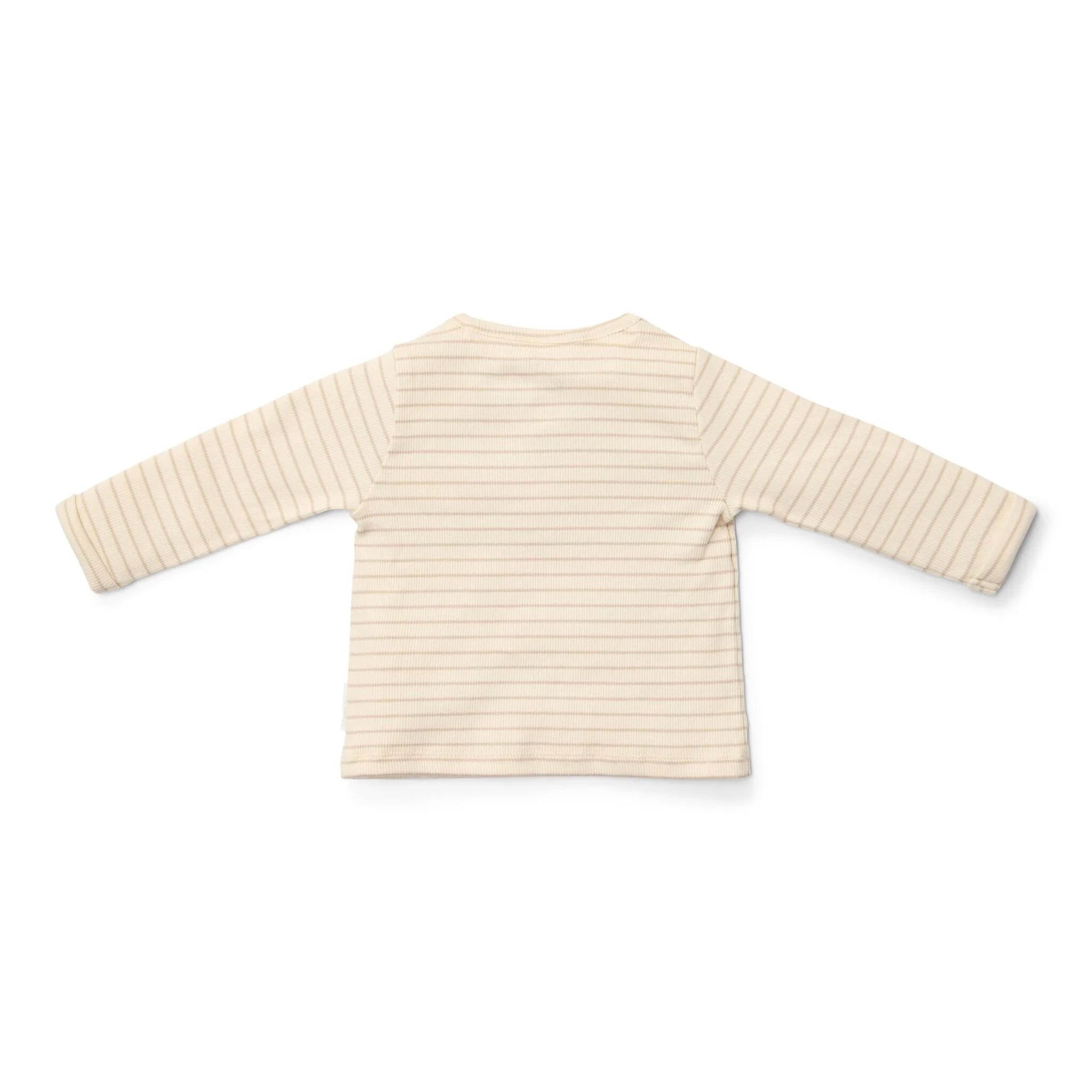 Little Dutch – T-Shirt de Manga Comprida Bege às Riscas Newborn Naturals