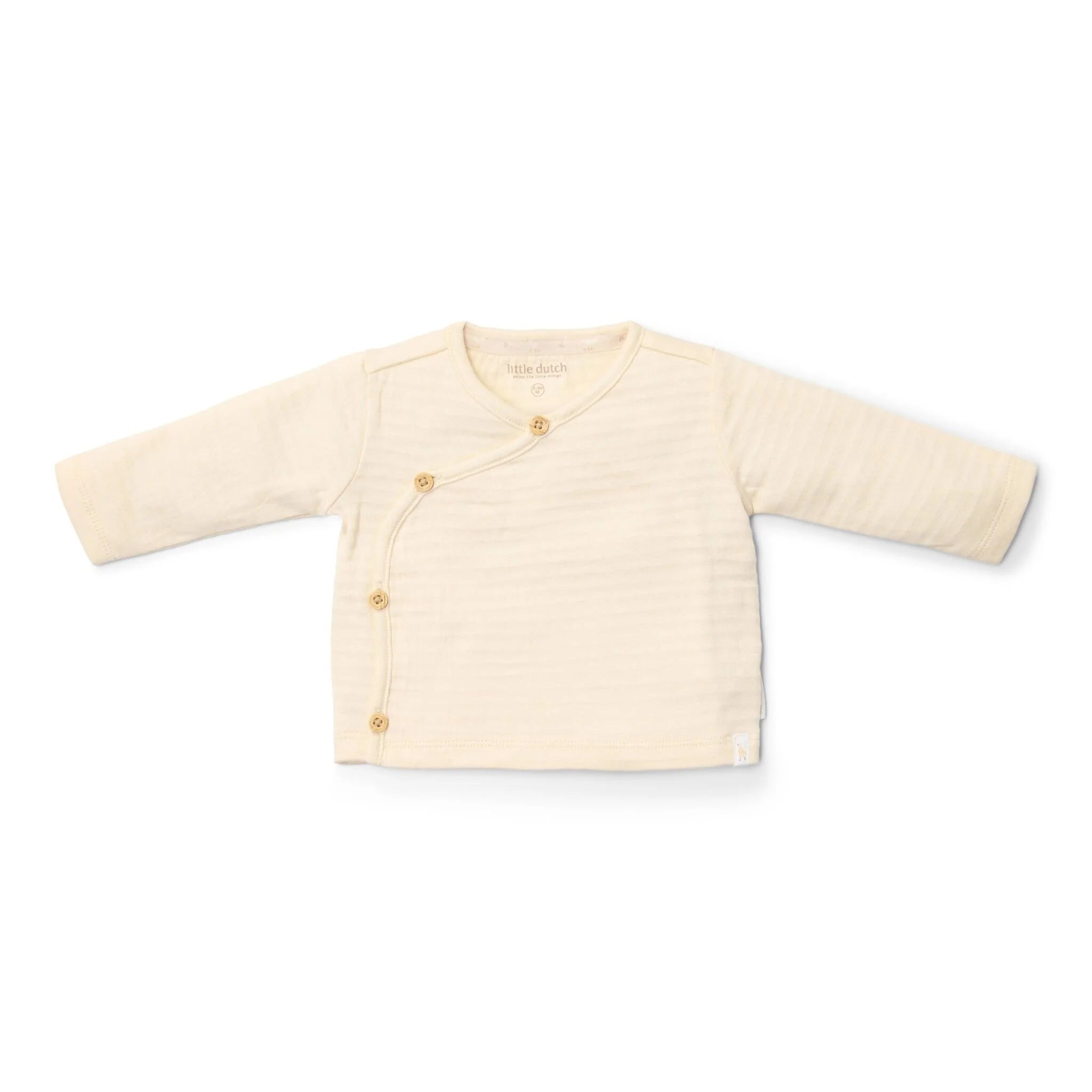 Little Dutch – T-Shirt Cruzada de Manga Comprida Bege Newborn Naturals