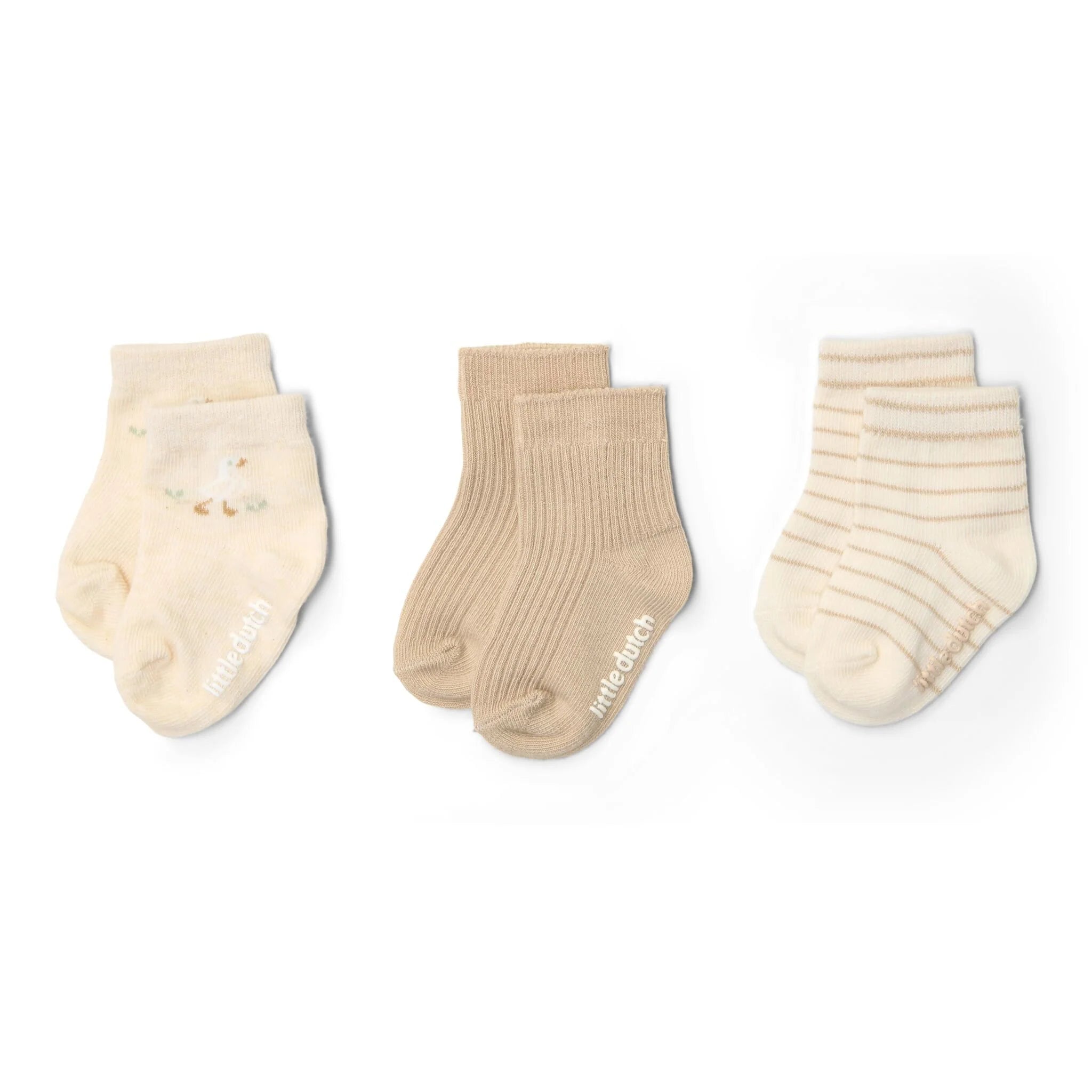 Little Dutch – Pack 3 Meias Multicolor Little Goose – Newborn Naturals