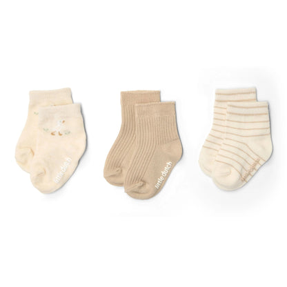 Little Dutch – Pack 3 Meias Multicolor Little Goose – Newborn Naturals