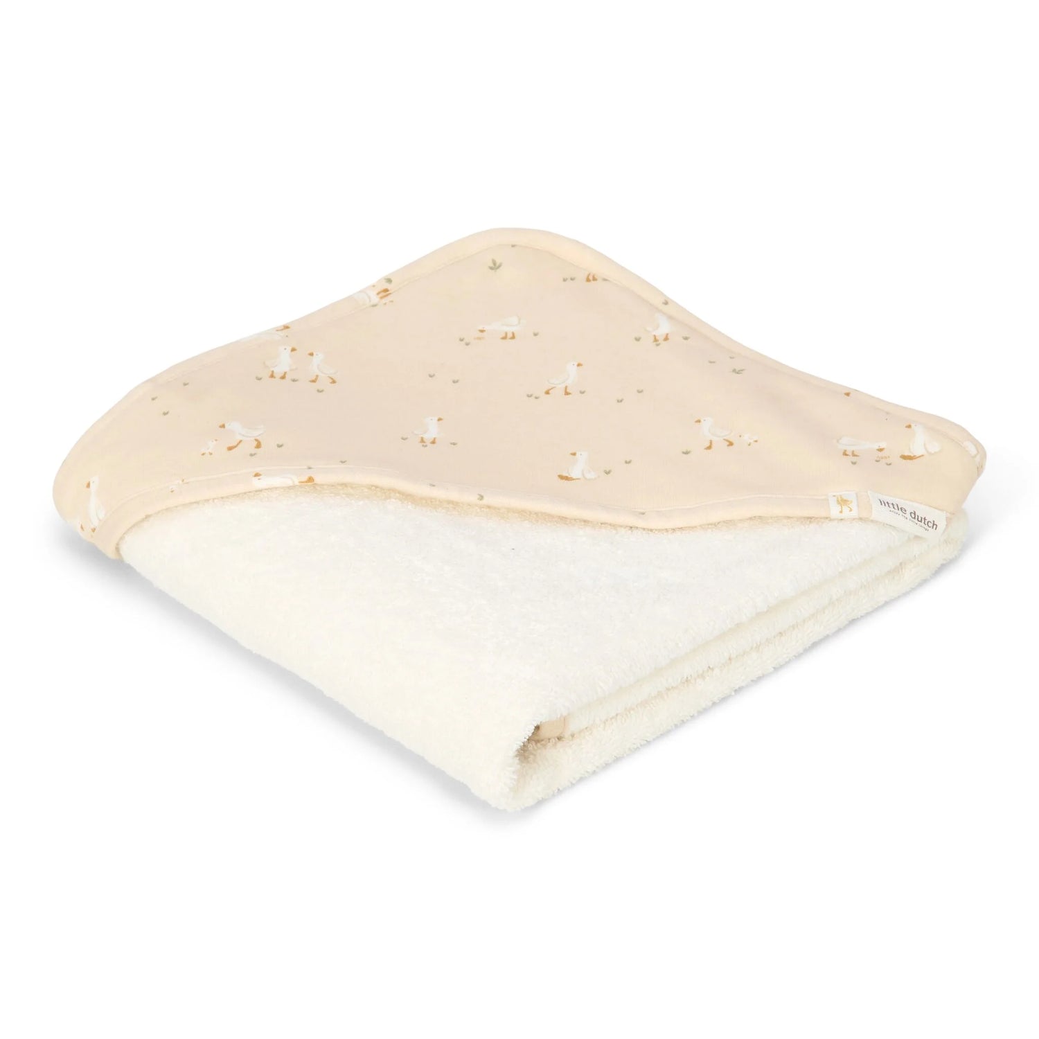 Hooded Towel – White – 75x75 cm – Newborn Naturals – Little Goose
