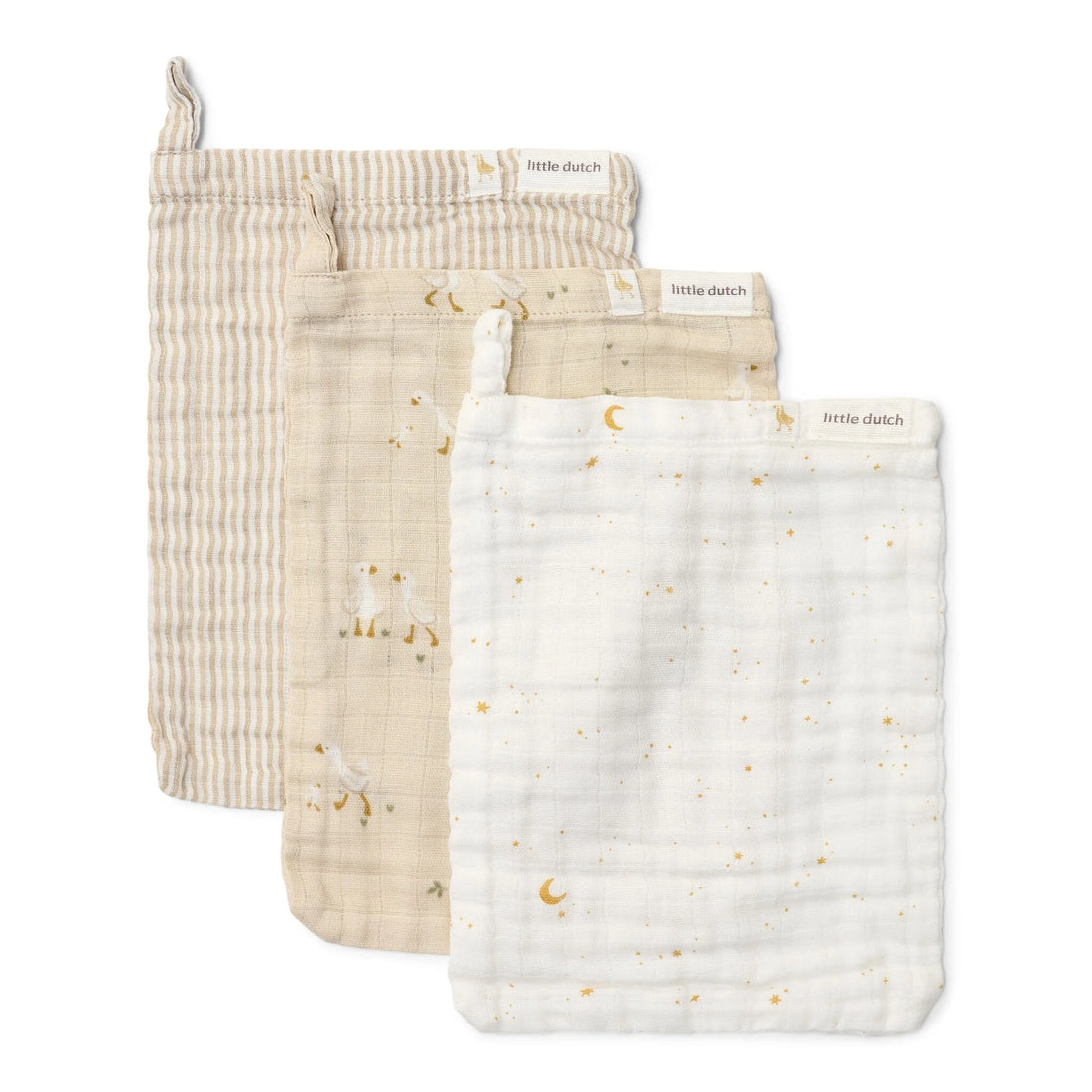 Bath Glove Set – Beige – Newborn Naturals – Little Goose (3 units)