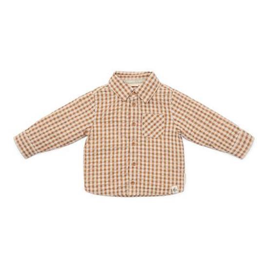 Camisa castanha xadrez