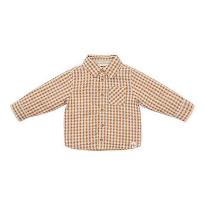 Camisa castanha xadrez