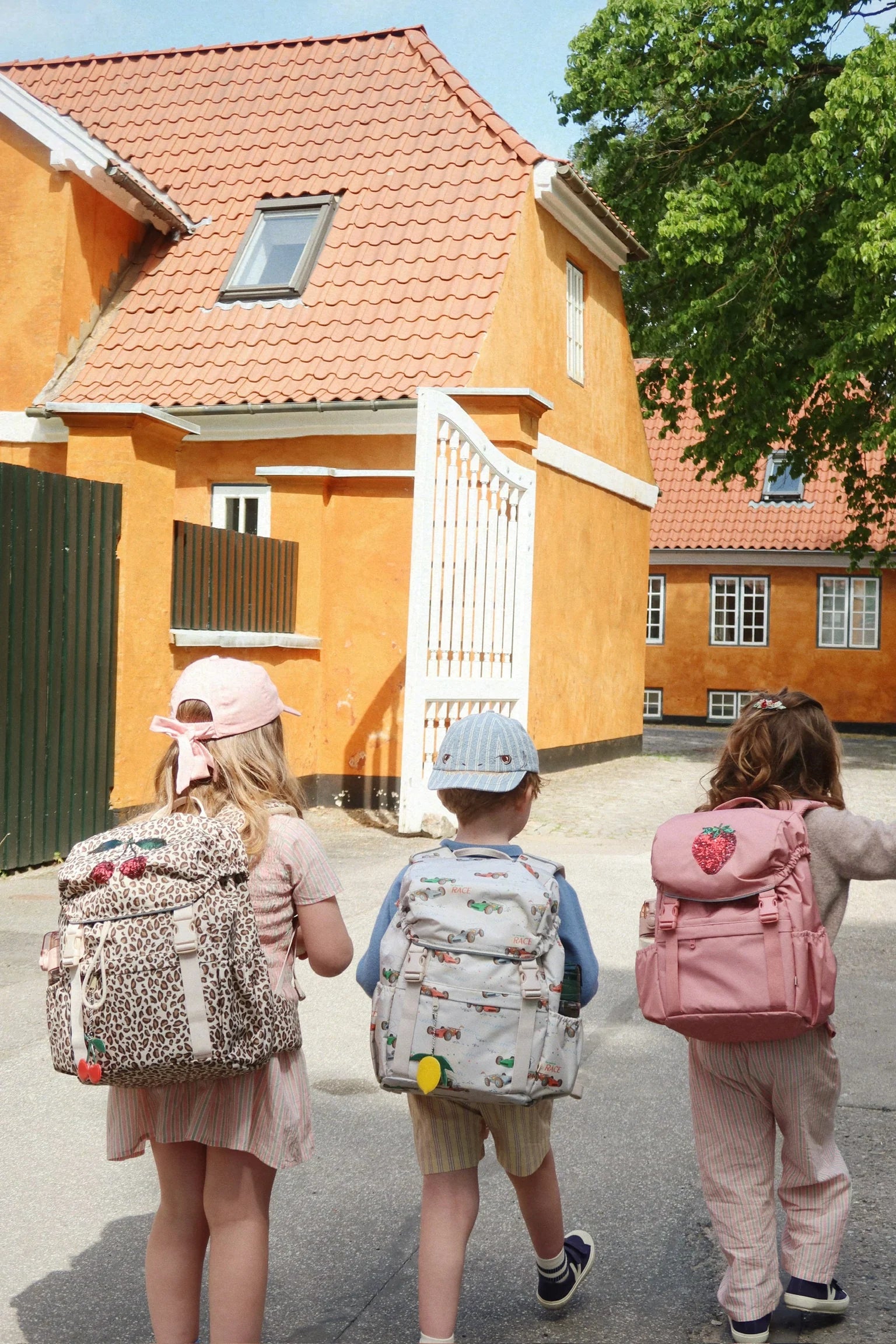 Konges Sløjd Rosette School Backpack with Gym Bag and Rain Cover