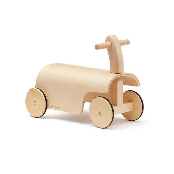 Carrinho Ride-On em Madeira Natural para Crianças