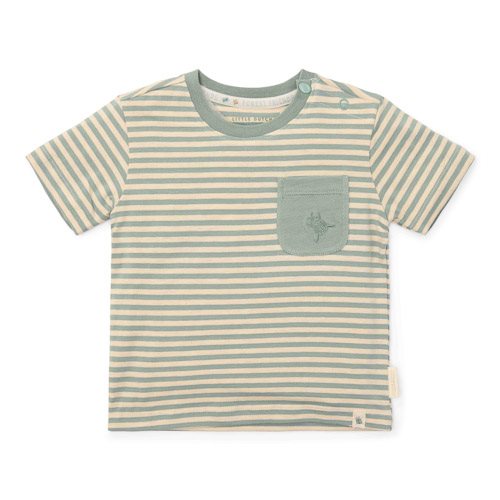 T-shirt às Riscas Verdes com Bordado de Escaravelho – Little Dutch (6-9 meses)