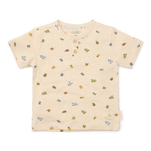 T-shirt de bebé bege com escaravelhos – Little Dutch (6-9 meses)