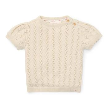 Camisola de malha com mangas curtas - cor Creme