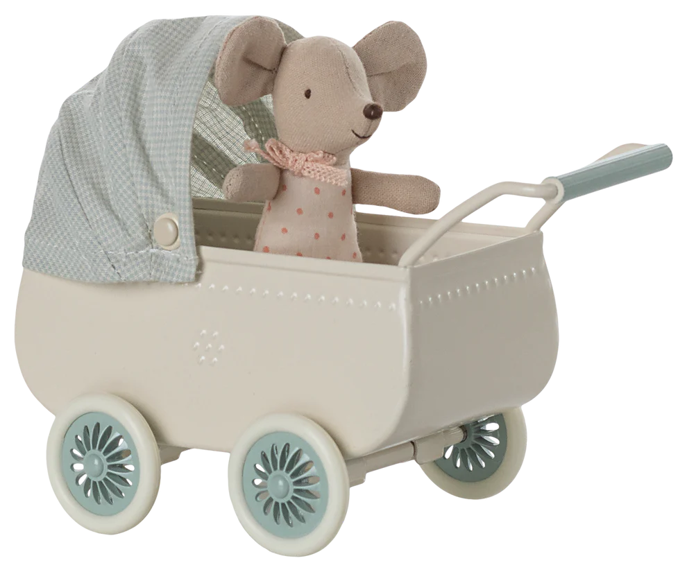 Baby stroller with mouse - Mint green