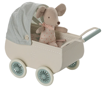 Baby stroller with mouse - Mint green