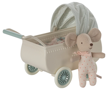 Baby stroller with mouse - Mint green