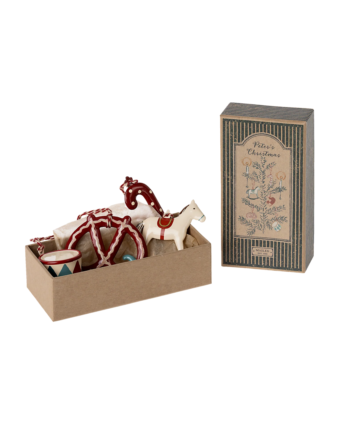 Maileg – Conjunto de Enfeites Metálicos Peter’s Christmas