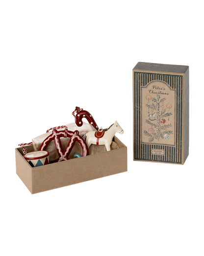 Maileg – Conjunto de Enfeites Metálicos Peter’s Christmas