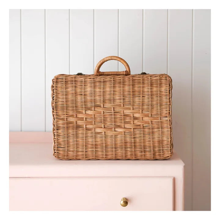 Olli Ella Toaty Trunk Maleta de Ratán | Maleta Vintage Niña - Edición limitada