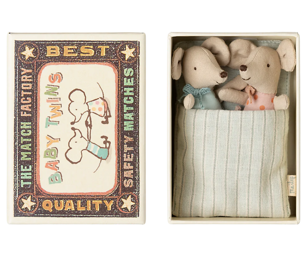 Twin Mice in a Maileg Matchbox