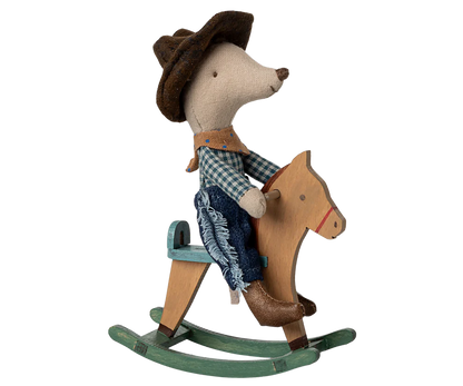 Rato cowboy no cavalo de baloiço - Maileg