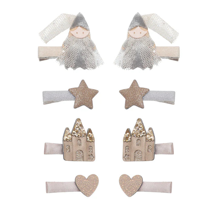 Conjunto 8 mini ganchos &quot;Princesa e Castelo&quot;