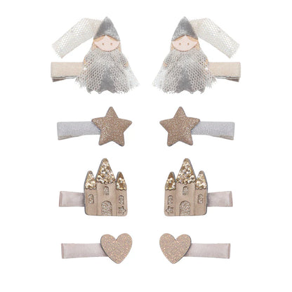 Conjunto 8 mini ganchos &quot;Princesa e Castelo&quot;