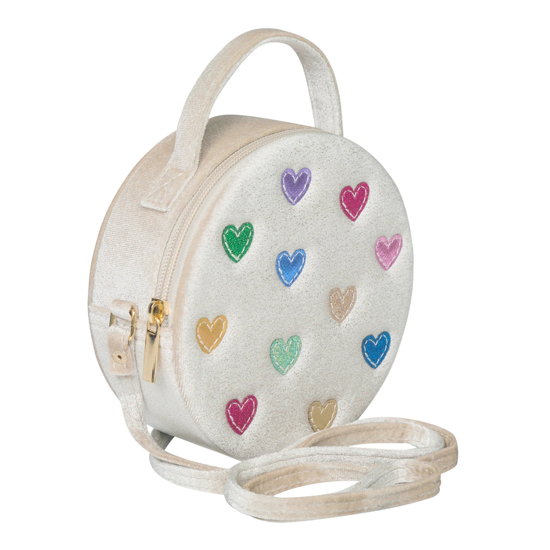 Jazzy Hearts Velvet Bag – Mala Infantil em Veludo com Corações