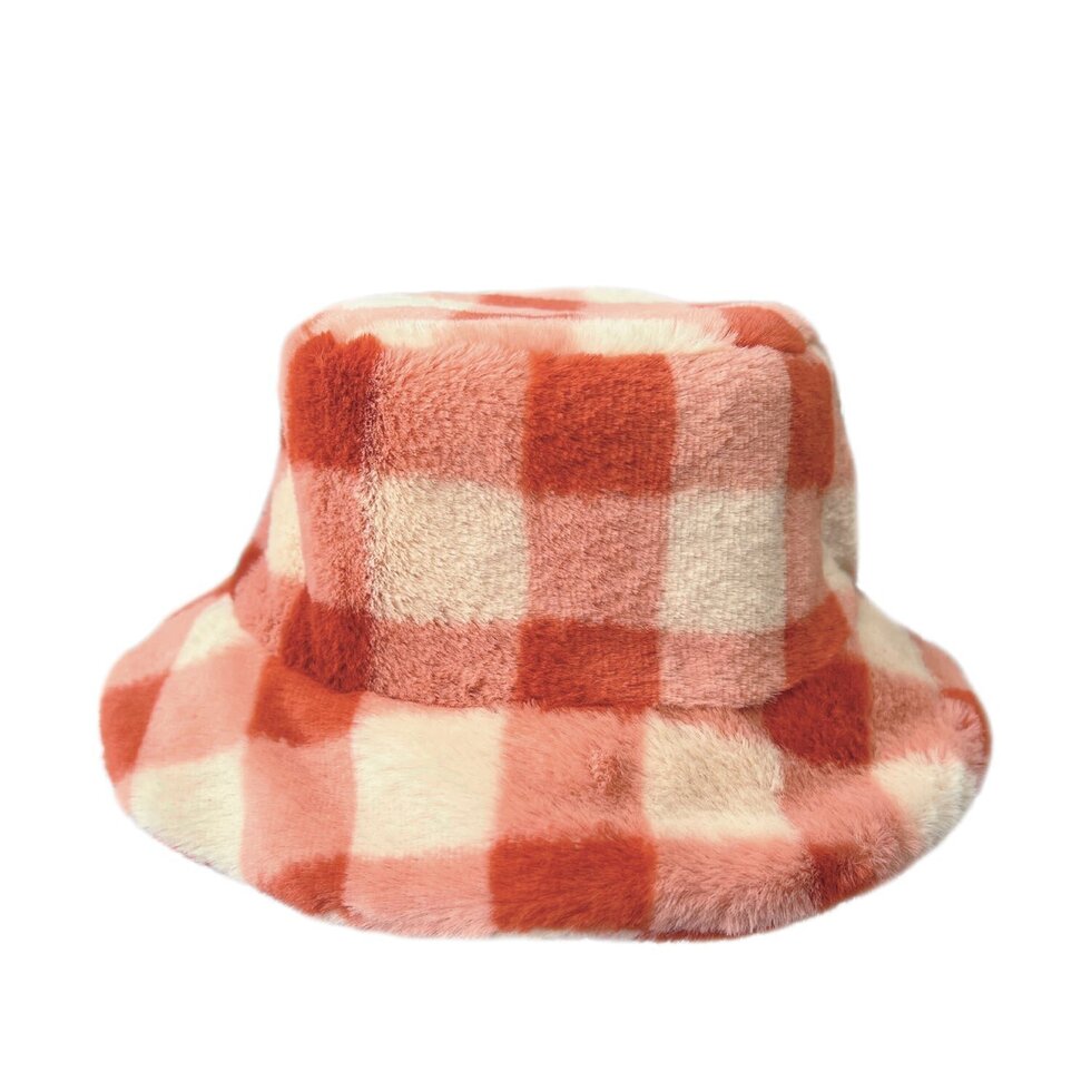 Chapéu polar &quot;Xadrez Coral&quot;