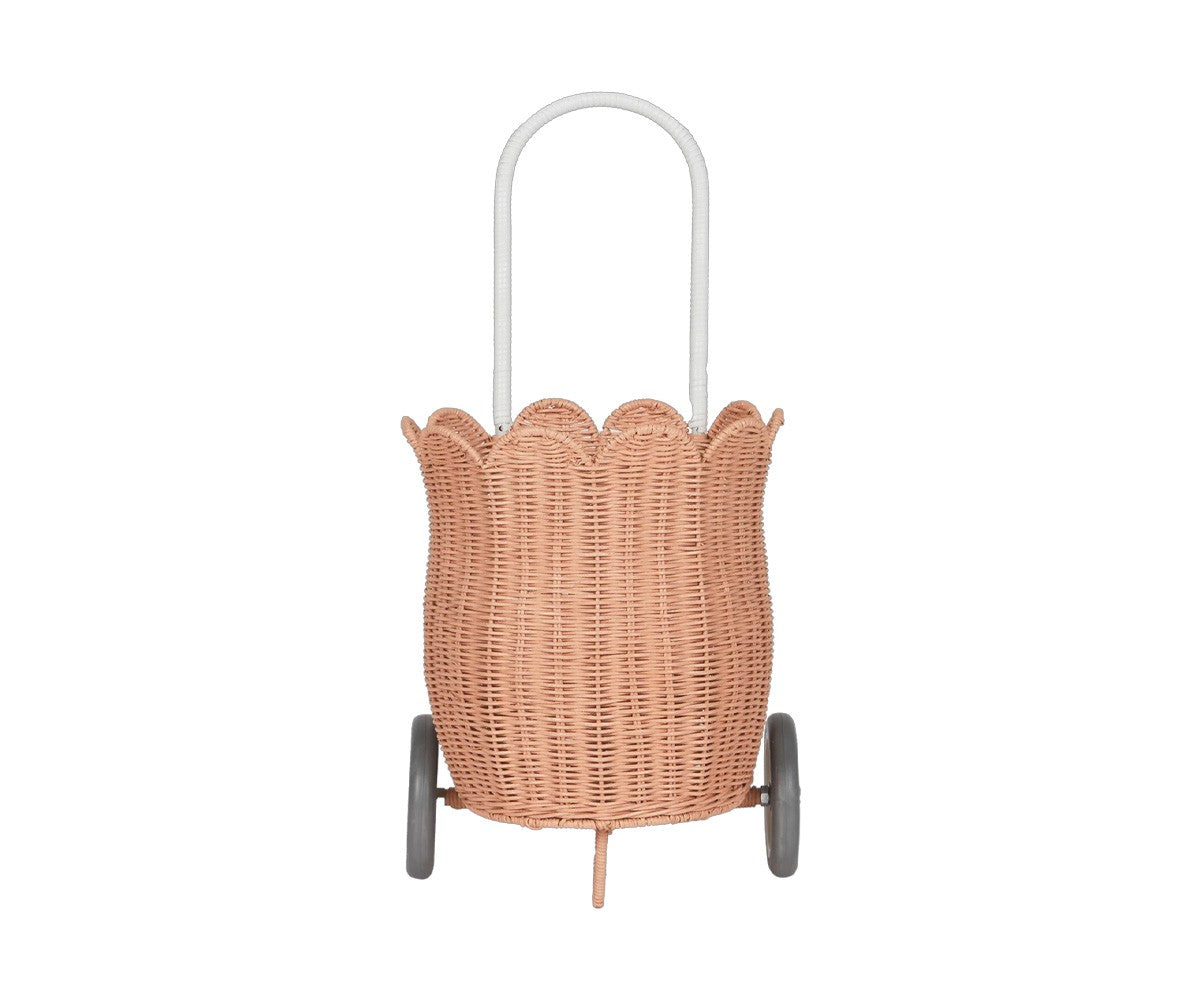 Petal Pink Rattan Luggy Basket – A wheeled basket for children