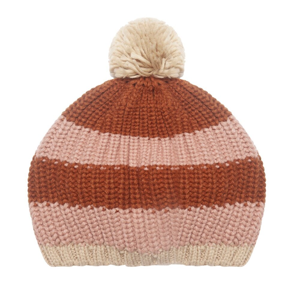 Gorro riscas rosa