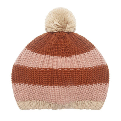 Gorro riscas rosa