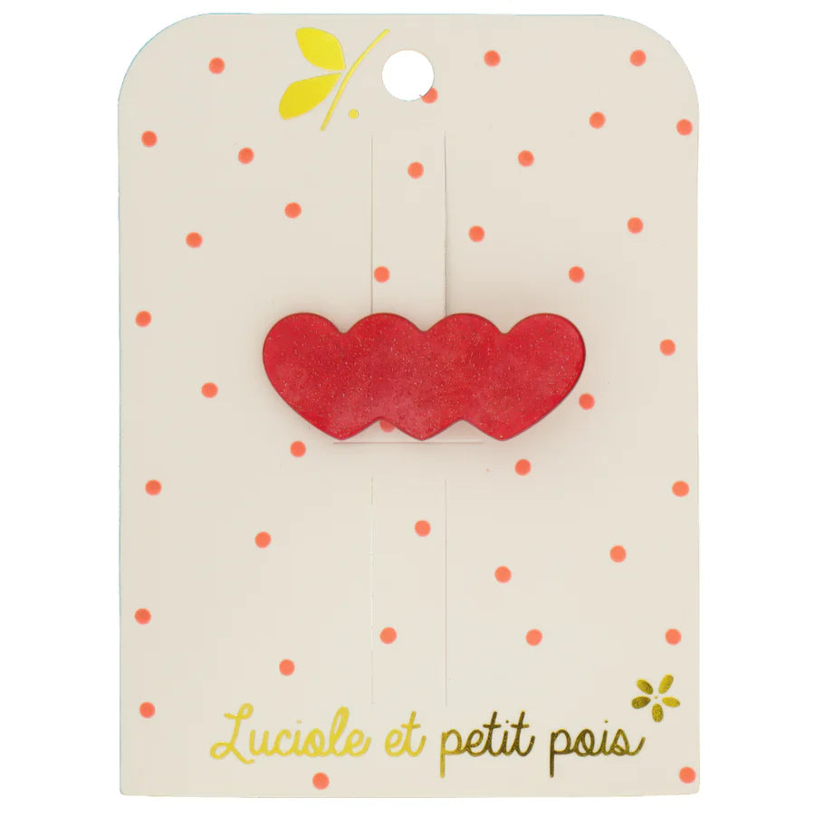 Pinza para el pelo con 3 corazones