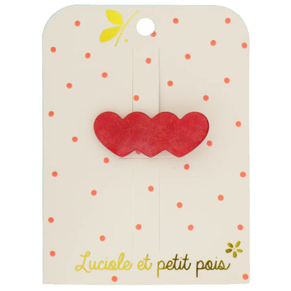 Pinza para el pelo con 3 corazones