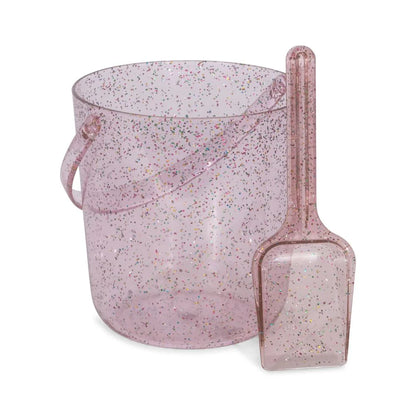Cubo de playa con purpurina